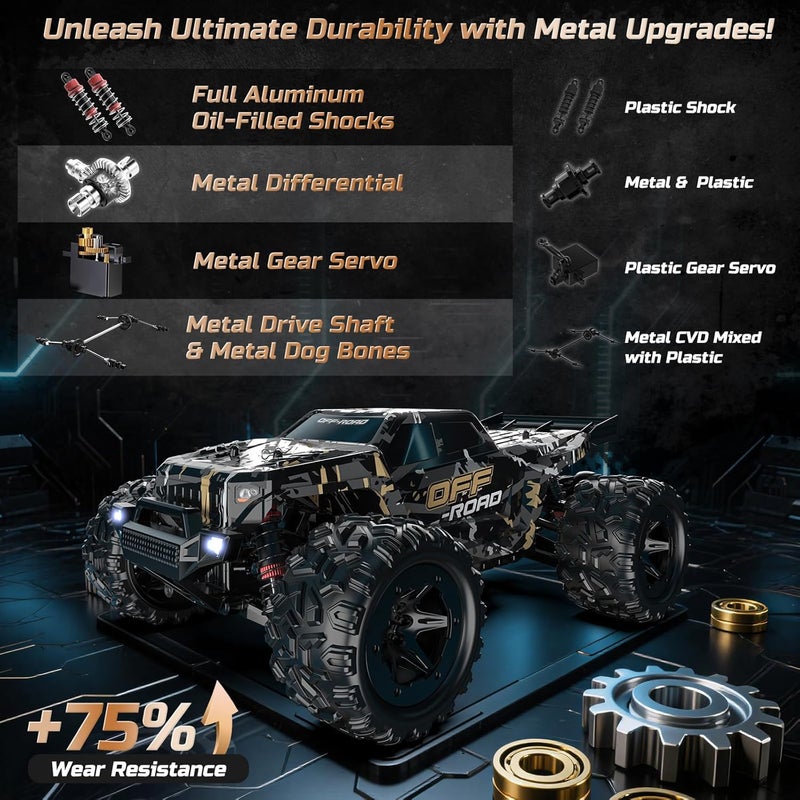 DEERC 9309E All Terrain Fast RC Cars for Adults 40KPH,4WD Electric Off-Road Remote Control Monster Truck,2.4Ghz High Speed Car,Waterproof Monster Truck with 2 Batteries for Boys & Kids - Image 2